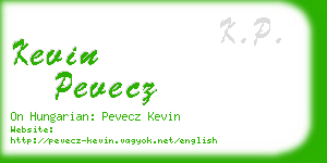 kevin pevecz business card